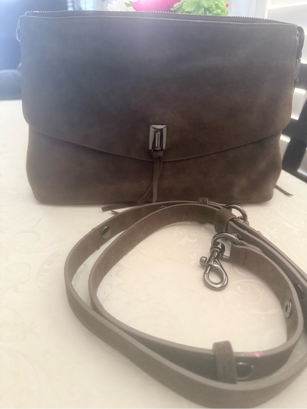 Rebecca Minkoff Brown Suede Crossbody Bag